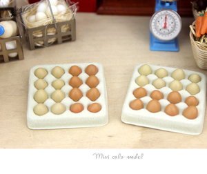 ของเล่นจำลองบ้านตุ๊กตาขนาดเล็ก + ถาดใส่ไข่จำลองสำหรับตกแต่งบ้านตุ๊กตา1/12 1/6 - Product Image 3