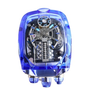 Montre tendance en saphir bleu pour homme, mécanique, avec bracelet en silicone transparent, montre pour homme d'affaires - Product Image 2