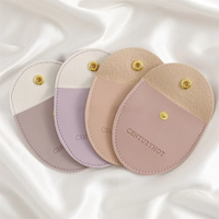 8*8cm rose PU cuir bijoux pochette sac à la main anneau Bracelet collier emballage sac bijoux cuir pochette sac avec Logo