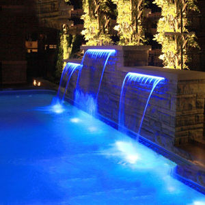 Pikes-fuente OEM de fábrica, <span class=keywords><strong>cascada</strong></span> de piscina, 7 colores, Led, descenso de agua, decoración de jardín con Control remoto - Product Image 1