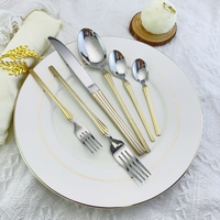MYD Ensemble de couverts de luxe Couverts en acier inoxydable de haute qualité avec design fantastique et poignée fine pour les fêtes