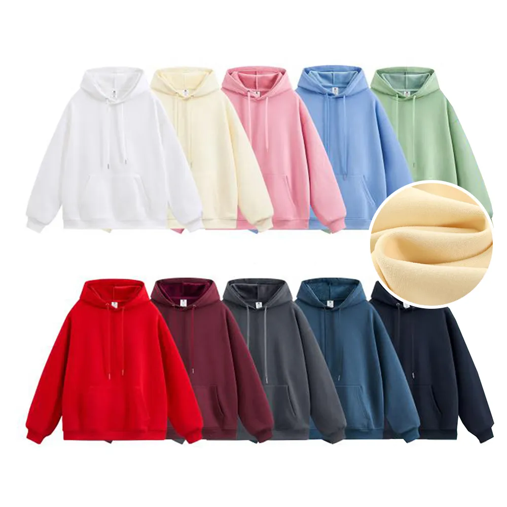 Sweat à capuche en molleton GSM 450, Logo personnalisé, Micro-velours, renard argenté, vison, sensation de main, unisexe, oversize, nouveau tissu