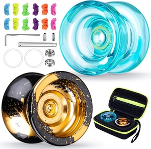 Paquete de Regalo de 2 Yo-Yos Metálicos Responsivos con Estuche de Almacenamiento y Piezas de Reparación para Niños - Product Image 1