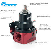 Régulateur de pression de carburant ADDCO EPMAN avec manomètre, ligne d'alimentation AN10 et ligne de retour AN6 et bouchon d'extrémité AN10 EPFPR717