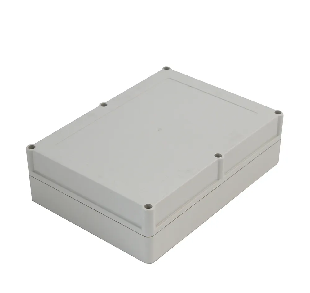 Pemasok OEM kotak sambungan listrik abu-abu Ip65 pemasangan dinding lampu tutup berflensa Abs penutup plastik kedap air untuk perangkat elektronik