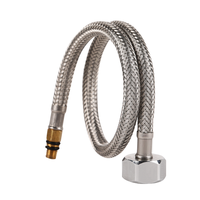 Tuyau de robinet tressé en acier inoxydable 304 avec connecteur en laiton, flexible pour robinet de salle de bain, alimentation en eau, remplacement durable et facile