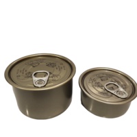 Boîtes en étain hermétiques TIMO T-03 200 ml de qualité alimentaire avec couvercles à anneau facile à ouvrir, finition brillante, autocollants personnalisés pour bonbons comestibles, emballage