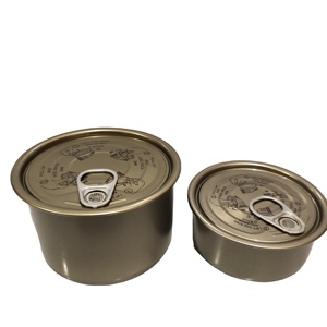 Boîtes en étain hermétiques <span class=keywords><strong>TIMO</strong></span> <span class=keywords><strong>T</strong></span>-03 200 ml de qualité alimentaire avec couvercles à anneau facile à ouvrir, finition brillante, autocollants personnalisés pour bonbons comestibles, emballage - Product Image 1