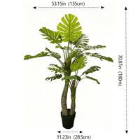 Plante artificielle Monstera hautement réaliste de 180 cm/70 po en pot, idéale pour la décoration d'angle moderne de la maison, du bureau ou de l'hôtel