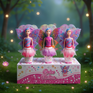 Dolce Fatina Plastic Fairy <b>Doll</b> in Cone 31x16x4 Cm for Kids Ages 4-6Y Cape & Wings - Product Image 3