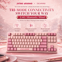 Clavier mécanique F87 Star Destroyer Edition Collab Tri-mode sans fil 2.4G, avec joint, interrupteurs rouges remplaçables à chaud, RGB, pour le jeu et le bureau