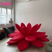 Fleurs de lotus gonflables rouges, accessoires de décoration de festival, fleurs de lotus gonflables pour l'affichage