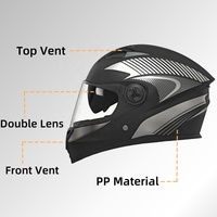 Nouveaux casques de moto intégraux en PP, double visière, unisexe, légers, protection de la tête pour moto et motocross, personnalisables