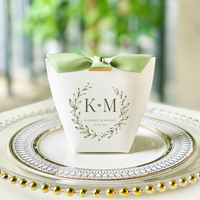 Boîte à dragées de mariage de luxe personnalisée avec ruban, boîte cadeau personnalisée pour les invités de mariage