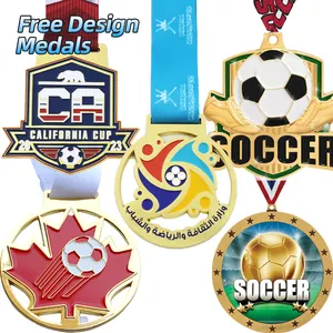 Wholesale Custom 3D Logo Football Sports Award Medal Zinc Alloy 3d Sport Running 5k 10k 21k Marathon Medal