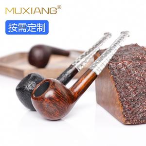 Muxiang Briarwood Pipe 9mm Tenon Joint Sandblasted Wooden Tobacco Pipe Straight Type Custom Made - Product Image 1