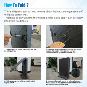 Écran d'affichage numérique LED portable double face P1.86 Gob pour intérieur/extérieur, mur vidéo commercial, animations de bannières - Product Image 5