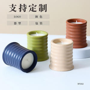 DF1922 Bougie parfumée en céramique, gobelet cylindrique moulé par injection, décoration d'intérieur, cadeau personnalisable - Product Image 1
