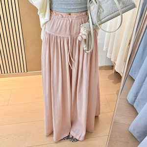 <span class=keywords><strong>Jupe</strong></span>-<span class=keywords><strong>pantalon</strong></span> plissée mi-longue <span class=keywords><strong>taille</strong></span> <span class=keywords><strong>haute</strong></span> amincissante style coréen XY à ourlet large et tombé fluide - Product Image 2