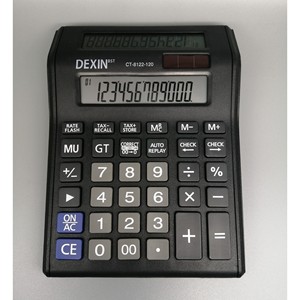 เครื่องคิดเลข Dexin Ct-8122-120 12 หลัก ใช้พลังงานแสงอาทิตย์และแบตเตอรี่  พร้อมฟังก์ชั่นคำนวณภาษี สำหรับใช้ในสำนักงานและการเงิน - Product Image 1