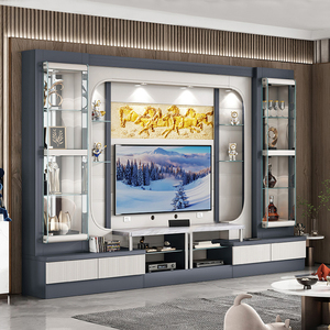 Meuble <span class=keywords><strong>TV</strong></span> Mural Design en MDF Blanc pour Salon, Style Moderne et Luxueux - Product Image 6
