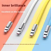 Kabel Data Tipe-C Pengisian Cepat 120W 3A Harga Terjangkau, Konektor Logam Silikon Cair Paduan Seng, Konduktor Tembaga Berlapis Timah untuk