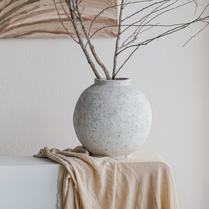 <span class=keywords><strong>Vase</strong></span> en <span class=keywords><strong>poterie</strong></span> rustique fait main de style chinois rétro pour l'arrangement floral - Product Image 5