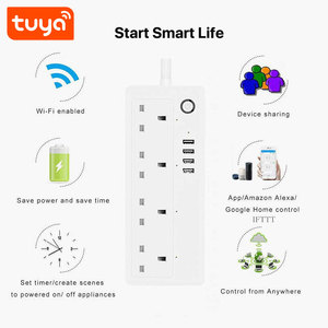 New Intelligent <strong>Wifi</strong> APP Control Tuya Smart <strong>WiFi</strong> UK Four Outlet Plug Smart <strong>Socket</strong> PST-SA-P302U - Product Image 3