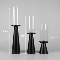Ensemble de 3 chandeliers en métal et verre faits à la main et personnalisés - Durables, portables et écologiques pour les mariages