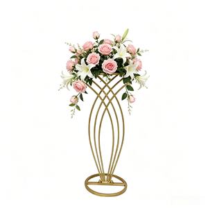 Soporte de Flores Geométrico de Hierro Desmontable de 80 cm de Altura para Fiestas o Bodas, Empaquetado en Cartón, Centro de Mesa, Decoración - Product Image 2