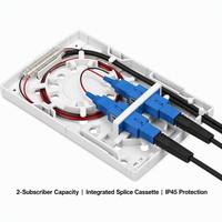 Caja de Conexión de Fibra Óptica para Montaje en Pared Interior IP45, 2 Núcleos, Terminal de Acceso de Fibra Óptica Pequeño SC/LC, Caja de Distribución de Fibra Óptica ATB, PC+ABS
