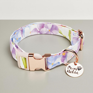 Collar de perro de algodón de lujo, diseño moderno elegante personalizado, cómodo, duradero, cierre de hebilla ajustable, mascota suave y elegante - Product Image 1