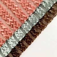 Tissu en velours côtelé extensible 93% polyester 7% élasthanne, velours jacquard rayé horizontal brillant de luxe pour abaya et robe de soirée