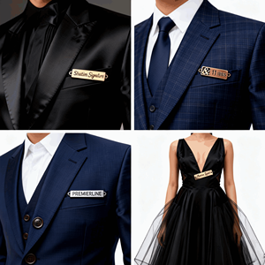 Etiquetas de <span class=keywords><strong>Metal</strong></span> Grabadas <span class=keywords><strong>en</strong></span> 3D Ecológicas, Autoadhesivas, con Logotipo de Marca Personalizado, Lavables, para Prendas de Vestir - Product Image 2