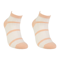 Chaussettes de cheville respirantes antibactériennes personnalisées de haute qualité avec logo pour filles, tricotées, motif rayé printemps-été, usage quotidien