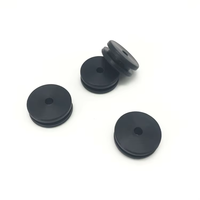 Bouchon ovale en caoutchouc noir, rond, en silicone, avec trou, bouchons d'étanchéité