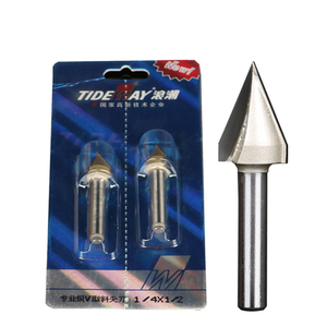 Tideway tungsten carbide nghiêng tráng <span class=keywords><strong>CNC</strong></span> khắc rãnh gỗ <span class=keywords><strong>Router</strong></span> Cutter 45/60 độ V hình dạng khắc <span class=keywords><strong>bit</strong></span> 12.7 mét Shank - Product Image 2