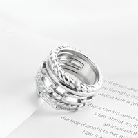 316L Edelstahl Goldfarben Plattiert Vintage Gedrehter Kettenglied-Ring für Männer und Frauen Hypoallergener Breiter Biker-Schmuck Trendig