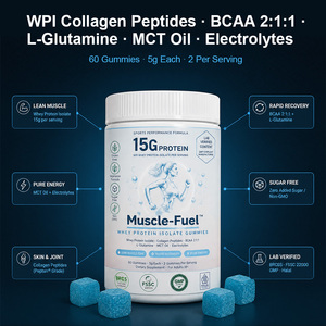 Gummies de protéines de lactosérum isolées 15g BCAA 2:1:1 L-Glutamine Huile MCT pour tonus musculaire, récupération rapide, sans sucre, sans OGM, Halal - Product Image 4