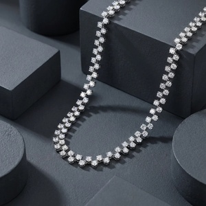 Versatile Round <b>Choker</b> Cum Necklace White Gold Classic Unisex Hip Hop Jewelry for Wedding Engagement Party - Product Image 4