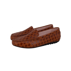 Choozii – mocassins en cuir gaufré marron pour <span class=keywords><strong>femme</strong></span>, chaussures à enfiler, nouveau Design - Product Image 2