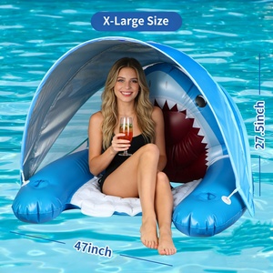 Tumbona Premium con Protección UV para Piscina - Toldo Desmontable de PVC Ecológico de Inflado Rápido para Diversión Acuática en Resorts, Secado Rápido y Sombra - Product Image 4