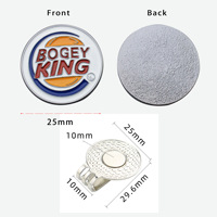 Ensemble de marqueurs de balle - Accessoire de golf Bogey/Birdie King avec clips à capuchon en nickel brillant noir et or