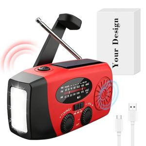 2026 Hot Engineering Grade ABS Emergency Radio 2 3H Full <b>Charge</b> <b>Solar</b> Radio Bright LED Light Hand Crank Radio for Emergency - Product Image 4