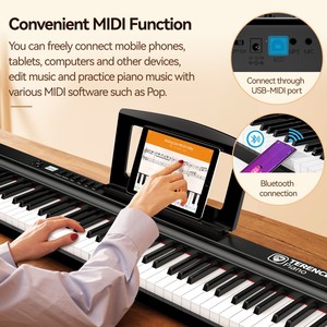 <span class=keywords><strong>Piano</strong></span> <span class=keywords><strong>numérique</strong></span> portable TERENCE X88E à 88 touches lestées, instruments de musique de qualité professionnelle <span class=keywords><strong>pour</strong></span> la pratique à domicile - Product Image 3