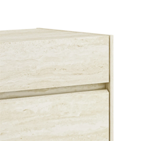 Nouvelle Commode Double à Texture Pierre avec Poignée Encastrée et Base Plinthe, Emballage Plat KD, Prix Distributeur
