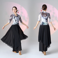 Ensemble de danse orientale classique pour femmes adultes, style national, tenue de danse folklorique, haut en modal, jupe et pantalon élégants
