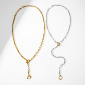 YF5079 New Arrivals Waterproof Jewelry Minimalist 18K Gold Plated Stainless Steel O Shaped <strong>Long</strong> Chain Sweater <strong>Necklace</strong> - Product Image 4