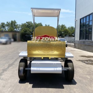 รถศพไฟฟ้ารูปทรงรถม้าแกะสลักสีทองสำหรับใช้ในพิธีศพ - Product Image 2
