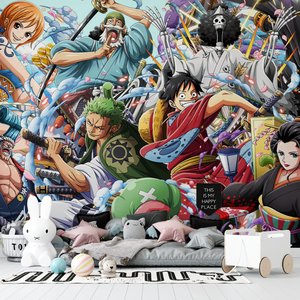Carta da Parati Murale con Personaggi Anime One Piece per Camere dei Bambini, Stanze dei Ragazzi, Sale Giochi, Camere da Letto, Decorazione d'Interni a Tema Anime - Product Image 2